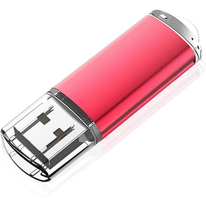 Lot De 5 Clés USB 64Go TEWENE 2.0 Pivotantes - Rouge Vert Noir Bleu Violet - Stockage Fiable