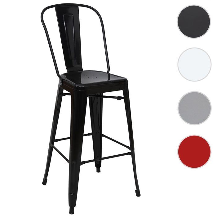 MCW Tabouret de bar MCW-A73 métal design industriel noir MCW Tabouret de bar MCW-A73 métal design industriel noir