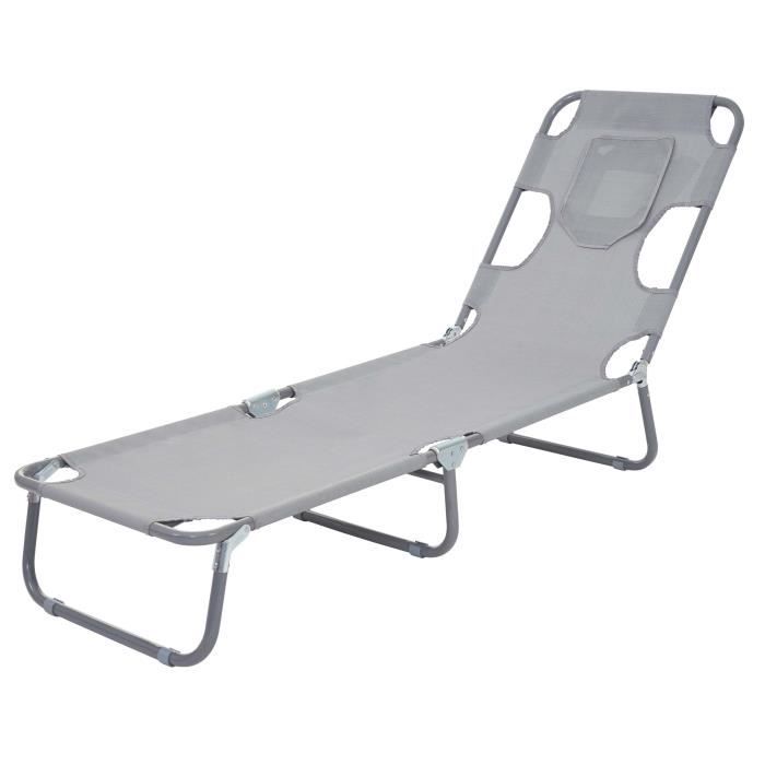 Fonction Position sur Le Ventre Tissu Pliable ~ Bleu Chaise Longue de Jardin HWC-B11 transat Bain de Soleil 
