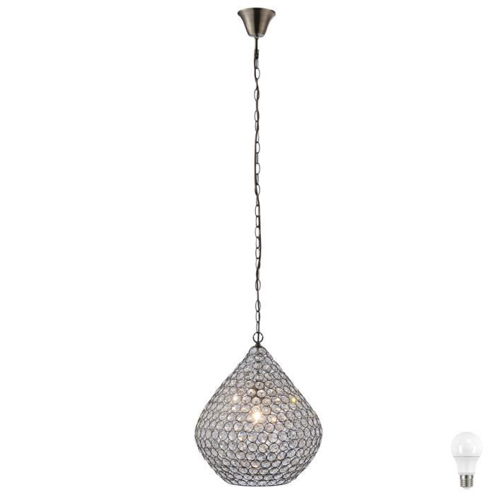 COSTWAY Lustre Suspension Moderne, Luminaire Suspendu LED à Lumière