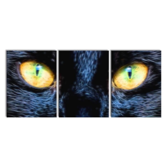 Chat Noir Avec Les Yeux Jaunes 3 Pieces Xxl 180 X 80 En Tout Peinture Sur Toile Decoration Impression Cdiscount Maison Chat Noir Avec Les Yeux Jaunes 3 Pieces Xxl 180 X 80 En Tout Peinture Sur Toile Decoration Impression Cdiscount Maison