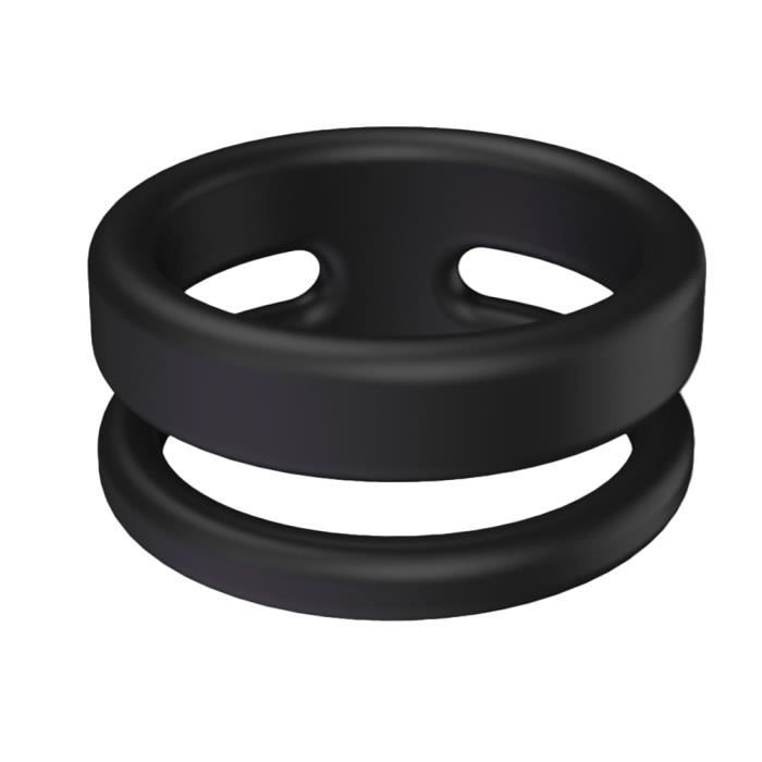 Anneau Élastique Double Retard Noir – Anneau De Cockring Pour Hommes, Haute Élasticité & Confort