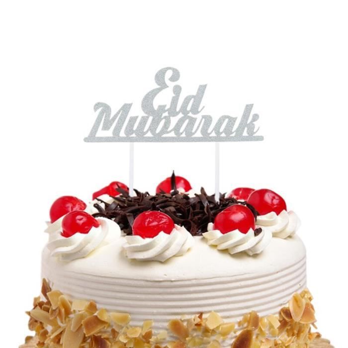 Argent Drapeaux A Paillettes Eid Mubarak Decoration De Gateau Decoration De Gateau A Faire Soi Meme Fete De Mariee Et Anniversair Cdiscount Maison