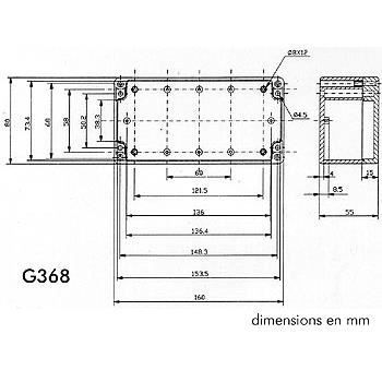 Boîte à Borne JLELECTRONIQ COFFRET ETANCHE EN ABS - GRIS FONCE 115 X 90 X 55mm