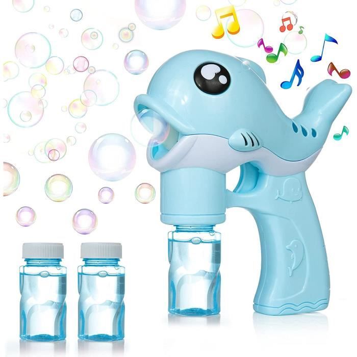 Pistolet à Bulles Avec Lumières LED - Machine à Bulles Automatique Pour Enfants - Avec Liquide à Bulles - Transparent