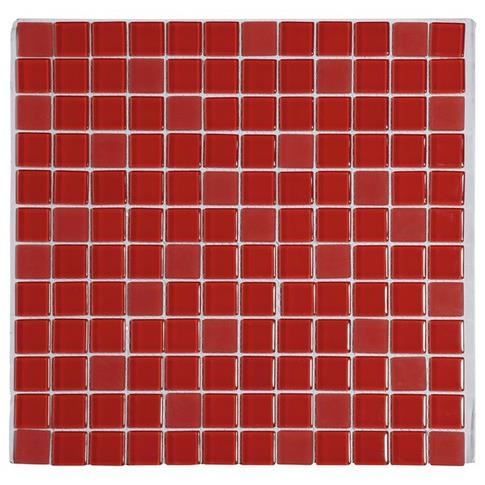 Mosaïque En Verre Translucide Rouge – Carreaux Résine Pour Salle De Bain Ou Cuisine – Plaque Complète