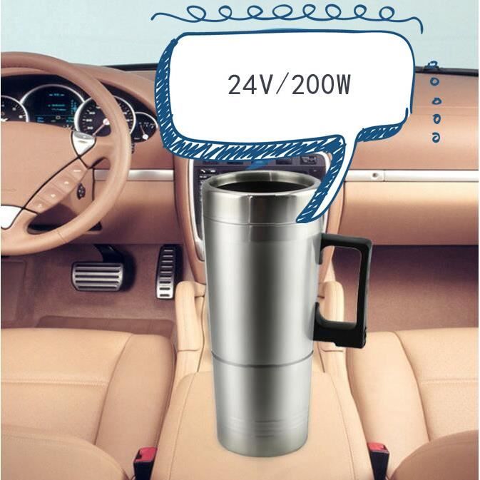 bouteille isotherme chauffante electrique pour voiture tasse à café en acier inoxydable 24v
