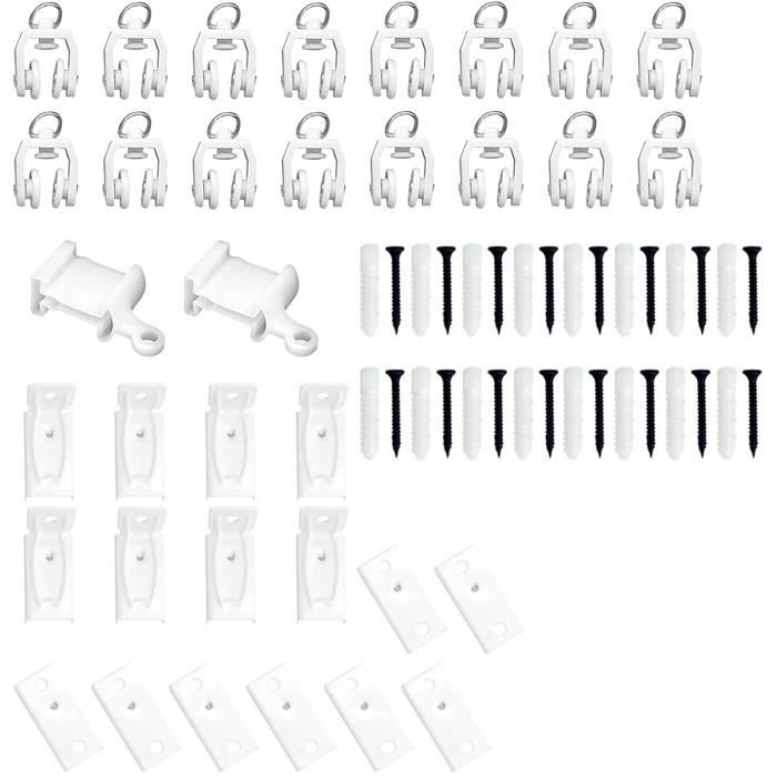 Lot De 50 Poulies Pour Rail De Rideaux - Roues En Plastique Et Acier Inox - Pour Rideaux Coulissants Et Tringles