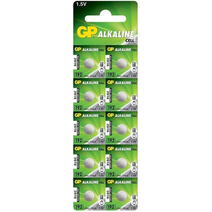 Lot De 10 Piles Bouton Alcalines 1.5V AG1/AG3/AG4 (LR621/LR41/LR626) - Pour Montres, Télécommandes, Jouets