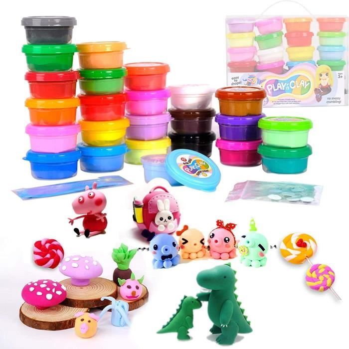 PATIFEED 28 Couleurs Argile Sèche à L'air, Argile à Modeler DIY pour