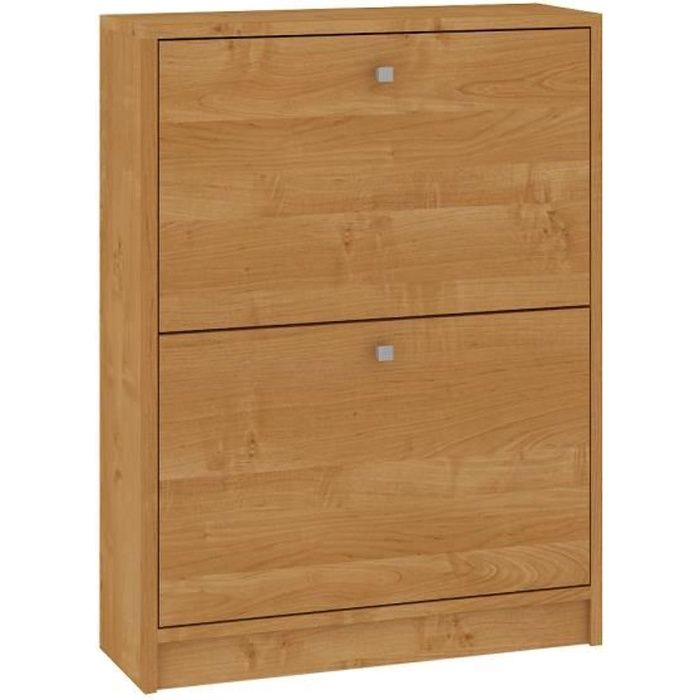 Noki Meuble D Entree Rangement Chaussures 80x60x20 Cm 2 Portes A Rabat Armoire Range Chaussures Design Contemporain Aulne Achat Vente Meuble A Chaussures Noki Meuble D Entree