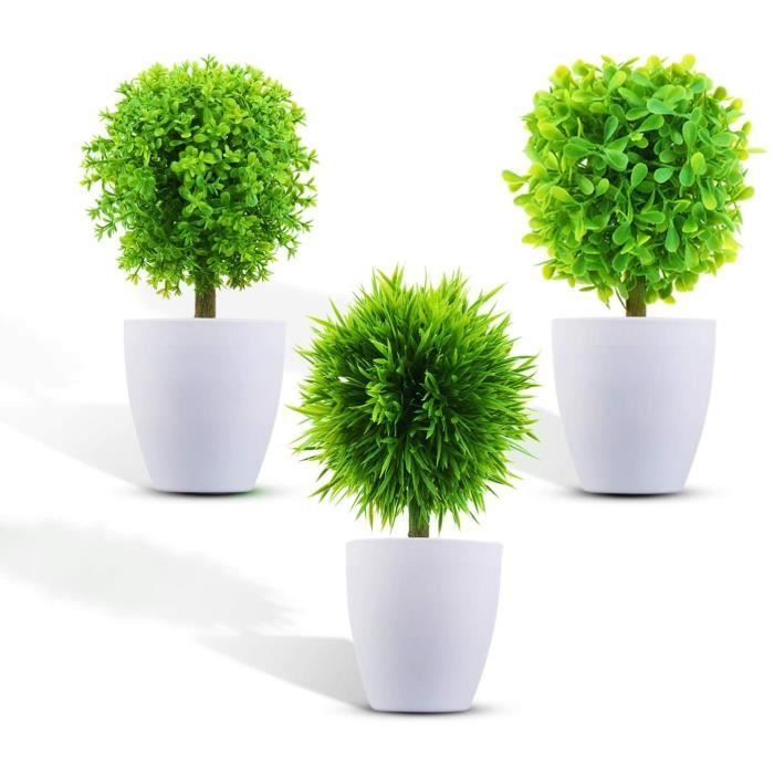 3pcs plante artificielle avec pot, fausses plantes, mini plantes  artificielles pour décoration table maison jardin bureau - Cdiscount Maison