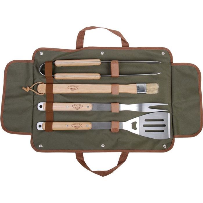 Esschert Design - Mallette en toile avec ustensiles barbecue