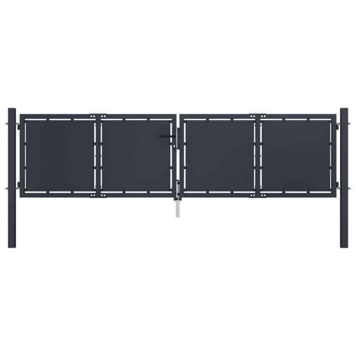 VIDAXL Portail de jardin acier 300x125 cm - vue 2