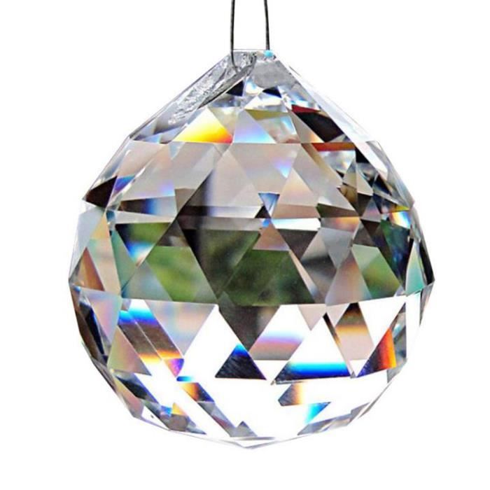Lot De 16 Cristaux à Suspendre - Prisme Boule Cristal 20mm - Attrape-Soleil Fenêtre, Lustre, Jardin - Décoration Feng Shui & Cadeau Lumineux