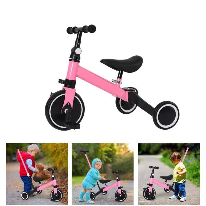 QIFAshma® Tricycle évolutif pour bébé 14 ans Rose Tricycle pour