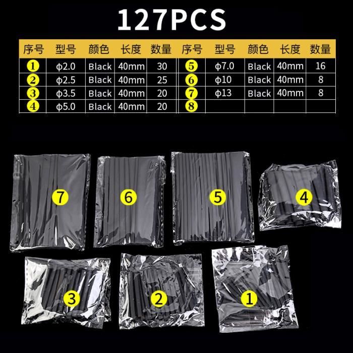 280 Gaines Thermorétractables Benson - Tube Isolant Rétractable Pour Câbles électriques