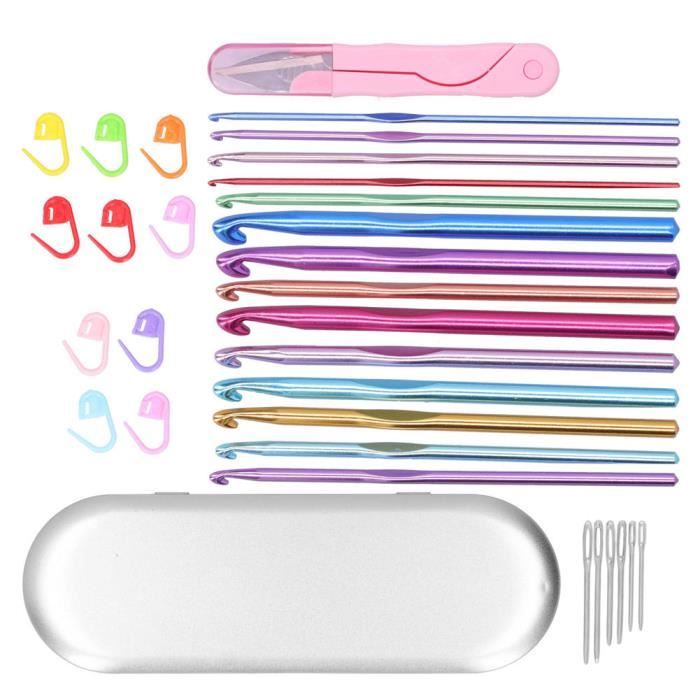Kit De 11 Crochets Tunisien En Aluminium - Aiguilles à Tricoter Multicolores, Pour Débutants
