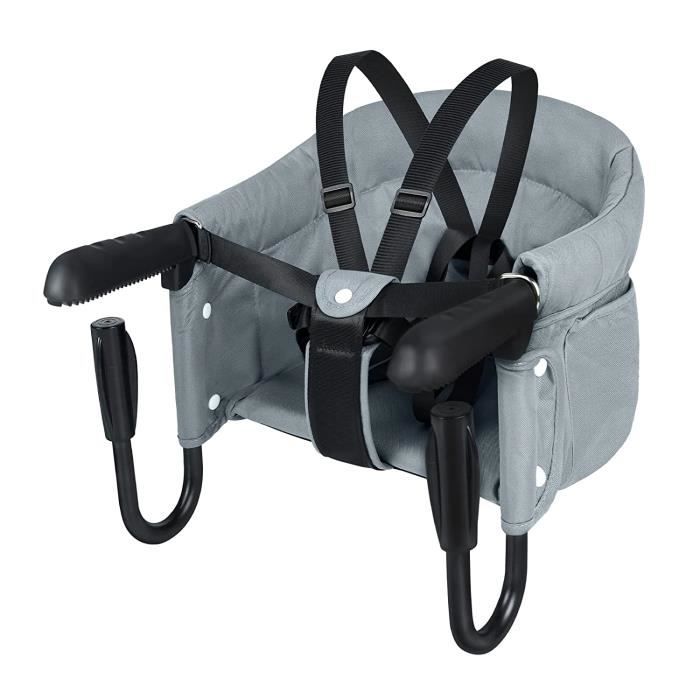 Aufun Siège de table siège bébé pliable, siège rehausseur avec pinces antidérapantes, dossier ergonomique, ceinture de sécurité