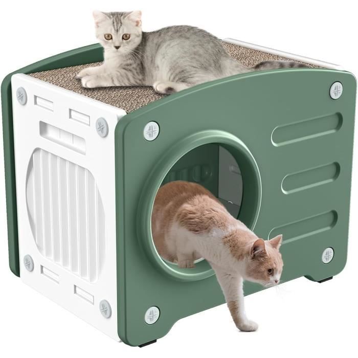 Comparer les prix de Aufun Niche d'extérieur pour chat pour jouer et se reposer, maison pour chat 55,3x40,5x46cm pour l'extérieur, abri pour chats