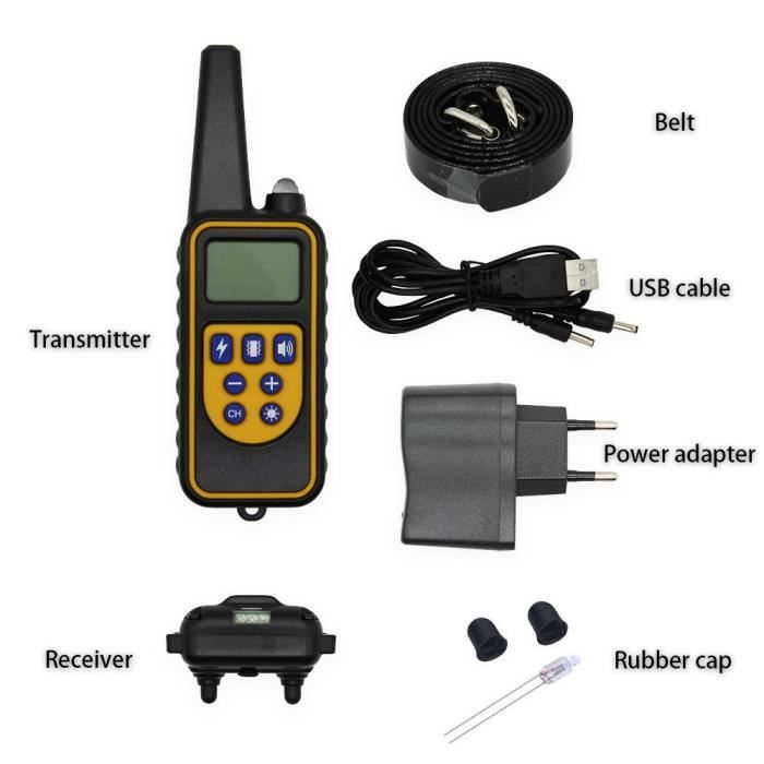 Comparer les prix de Collier Electrique d'Entraînement de Chien, Collier de Dressage Télécommande Etanche et Rechargeable