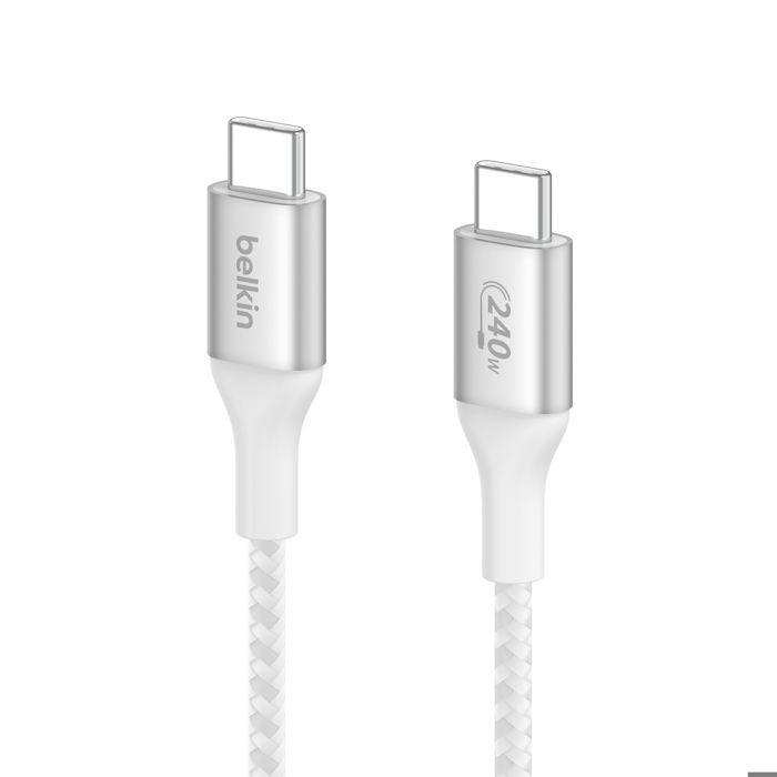 Câble de rechargement USB-C - BELKIN - 1 m - renforcé - gaine tressée - blanc