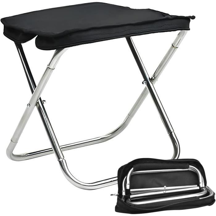 Tabouret Pliant Portable – 30x30x31cm, 700g, Tissu Oxford, Structure Acier, Charge Max 100kg