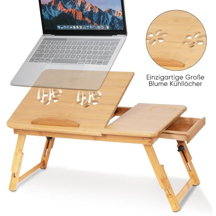 Support en bois pour ordinateur portable Support portable en bambou pour ordinateur portable de 10 à 17 pouces 