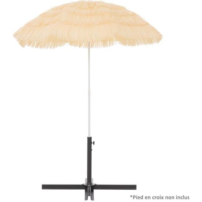 Parasol droit de plage HAWAII Ø160cm x H.180 cm Structure acier