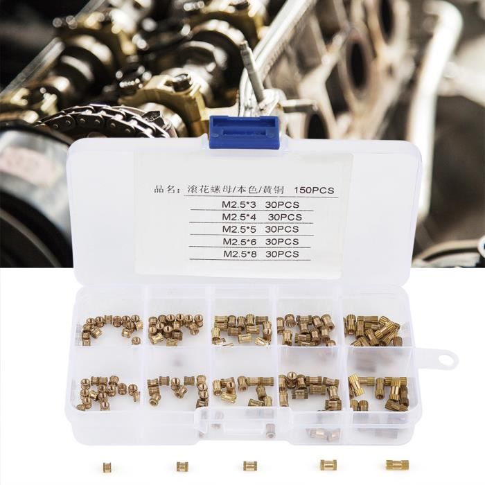 300 Inserts Filetés En Laiton Pour Thermoplastiques - Écrous Hexagonaux Fentes M2.5 - 15 Tailles - Neuf En Paquet