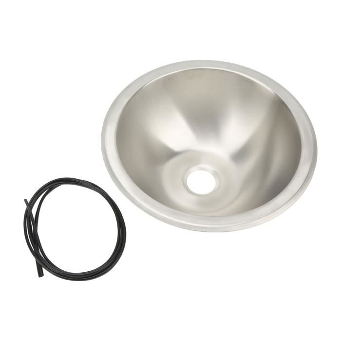 Évier Rond Camping-car Acier Inoxydable 304 - 10 Pouces, Faible Encombrement, Pour Bateau Ou Van