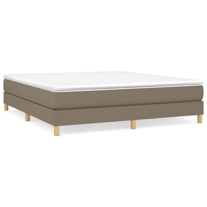 Sommier à ressorts - DILWE - Taupe - 180x200 cm - Tissu 100% polyester - 2 places