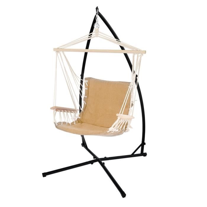 fauteuil suspendu avec châssis de chaise - ecd germany - terra cotta - 120 kg - meuble de jardin