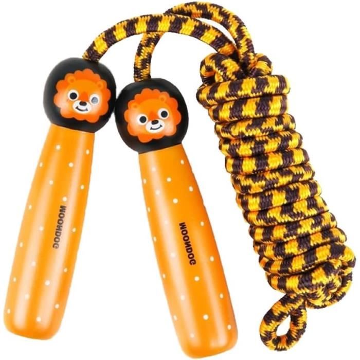 Corde à Sauter Enfants Licorne - Poignées En Bois Cartoon, Corde En Coton Réglable Pour Filles Et Garçons