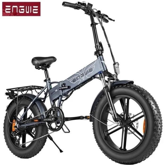Vélo Électrique Pliable ENGWE EP-2 Pro, SHIMANO 7 Vitesses, Pneus 20 Pouces, Moteur 250W, 48V 13AH Batterie - Gris