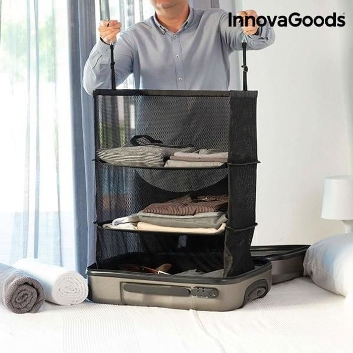 Etagere Pliable Et Organisateur De Valises En Acier Et Polyester
