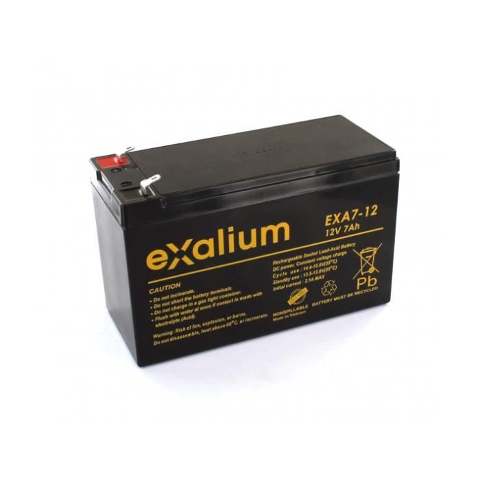 Batterie Plomb 12V 7Ah Exalium EXA7-12FR UL 94V-O