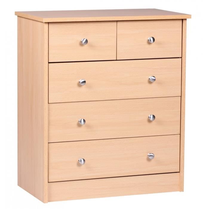 Buffet - FINEBUY - 60x70x35cm - 5 tiroirs - Bois - Hêtre