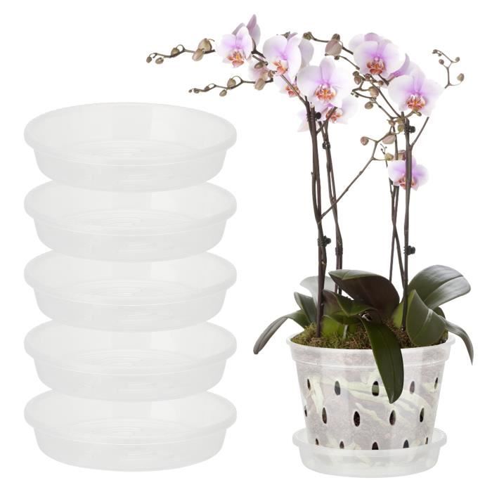 Plateau pour pot d'orchidées avec trous, plateau assorti transparent, respirant, durable et robuste pour plantes