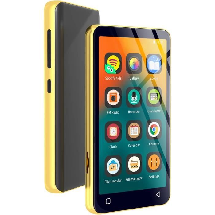 innioasis 80Go Lecteur MP3 avec Bluetooth et WiFi, Lecteur de Musique Mp3 et Mp4 ave Spotify,Spotify Kids, Tidal, Deezer, Lecteur Vidéo à écran Tactile 4 Pouces 1080P(Noir