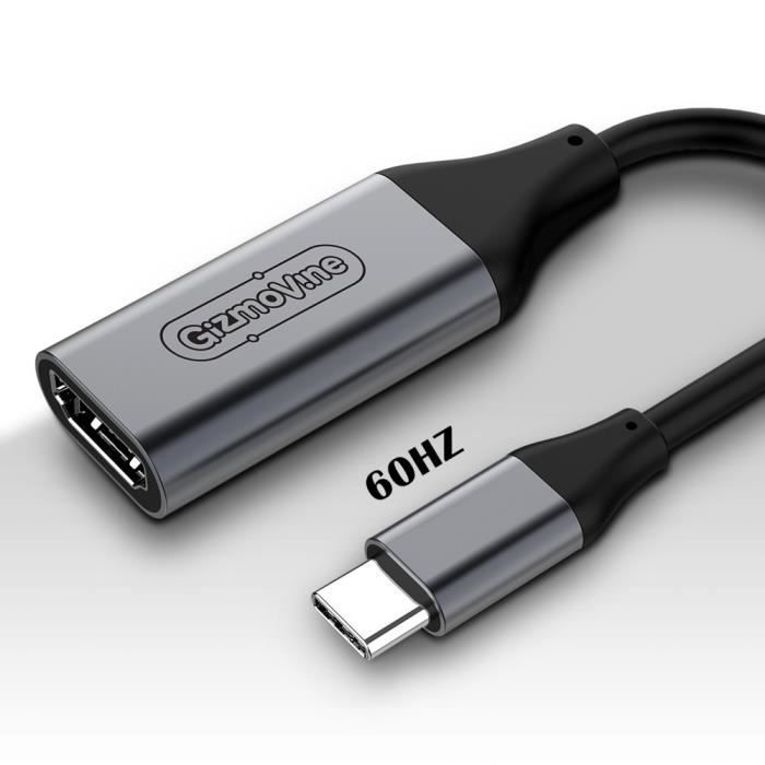 Câble adaptateur USB Type C vers HDMI de 1 m Compatbile Thunderbolt 3 USB C vers HDMI Convertisseur USB C 4K 30 Hz 