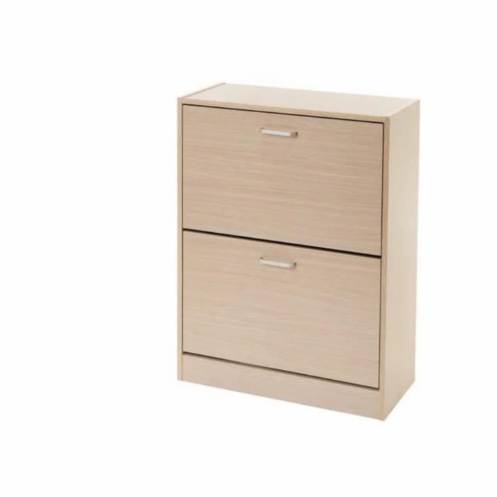 Meuble à Chaussures 2 Tiroirs, Armoire De Rangement Pratique, H 80 X L 60 X P 24 Cm Vert 3332023