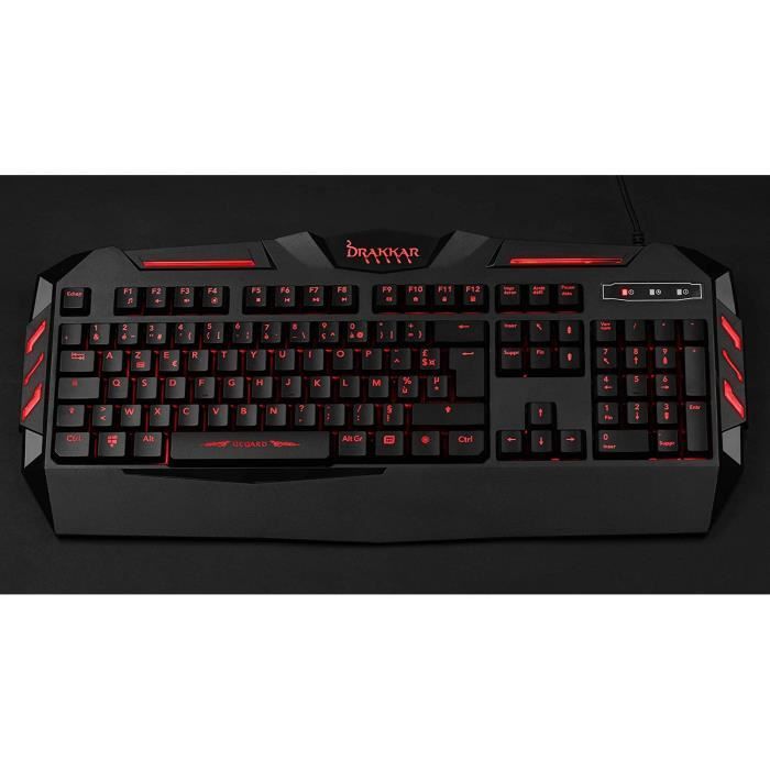 Clavier rétroéclairé filaire à membrane gaming Konix Drakkar Utgard - vue 2