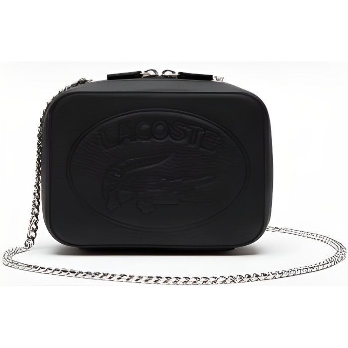 Sac bandoulière zippé croco crew en cuir online grainé uni