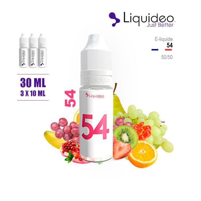 elfbar nachfüll pod läuft aus E-LIQUIDE SAVEUR 54 - COCKTAIL DE FRUITS 30ML EN 0MG DE NICOTINE - 3 X 10  ML - ELIQUIDE MARQUE LIQUIDEO