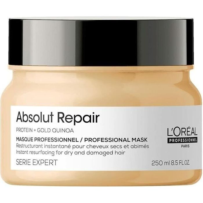 Masque capillaire - LOréal Professionnel - Absolut Repair - 250 ml - Cheveux abîmés - Répare et restructure
