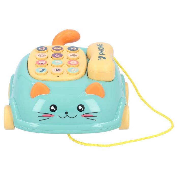 Téléphone Jouet En Bois Vintage - Cadran Rotatif - Pour Maison De Poupée - Jeu De Rôle Enfant - Décor Rétro - 10.5 Cm