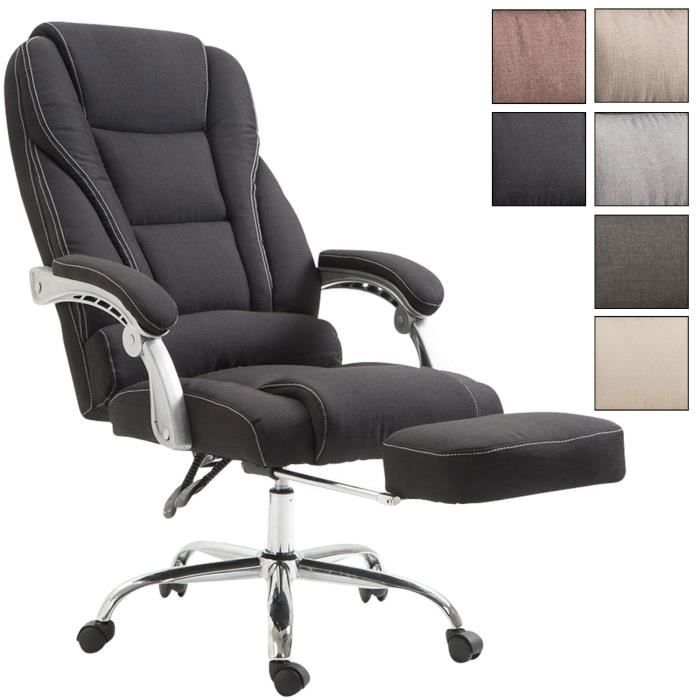 fauteuil de bureau ergonomique pacific - clp - tissu - noir - pied en métal - hauteur ajustable