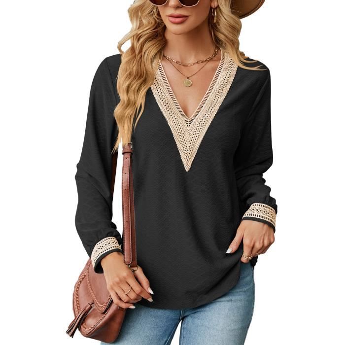 Pull Femme Chic Et élégant – T-shirt Manches Longues Coupe Décontractée Pour Toutes Les Occasions