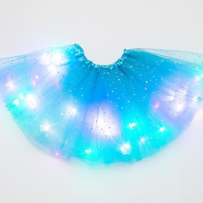 Jupe Danse 3 Couches à Paillettes - Tutu Violet 40cm, Taille Élastique - Pour Spectacle, Soirée